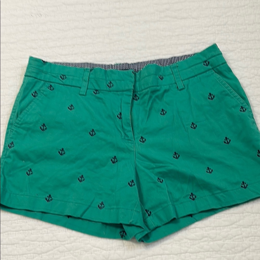 Green Anchor Print Women's Shorts